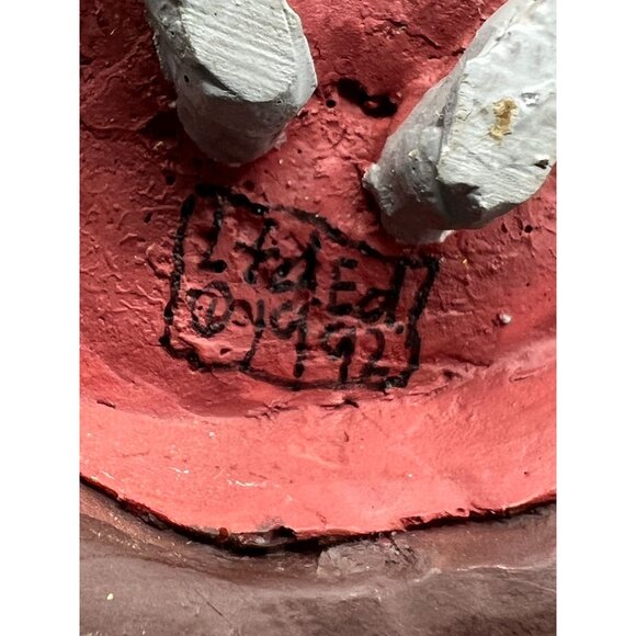 90's Vtg 2 Handcrafted Wizard & Witch Ornaments 3" Set Rodriguez & Duncan Resin - Picture 7 of 16